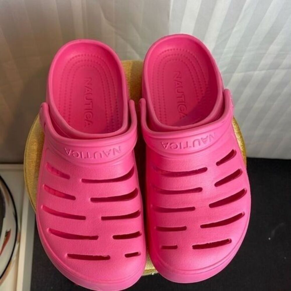 Nautica Magenta River Edge Crocs‎ Clog Slides Size 9W